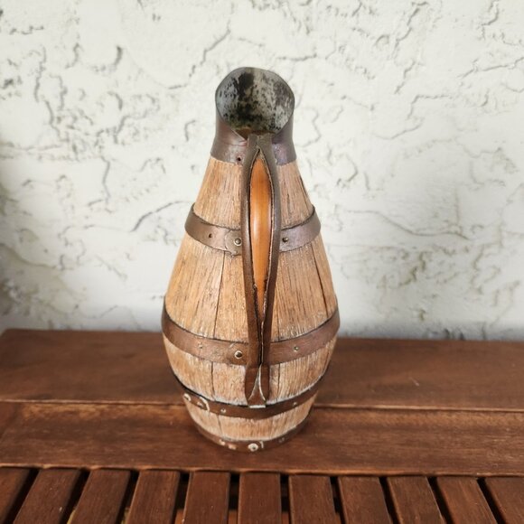 Antique French Cider Jug ca. 1900 – 9" high Barrel Form Rustic Farmhouse Pitcher - Picture 3 of 15